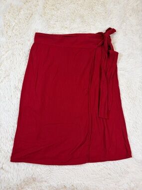 J. Crew Red Pencil Skirt with Tie